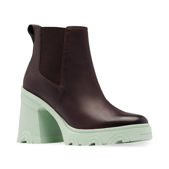 Sorel Shoes - NEW Sorel Sizes 7.5, 8 Waterproof Brex Leather High-Heel Chelsea Boots, Cinder